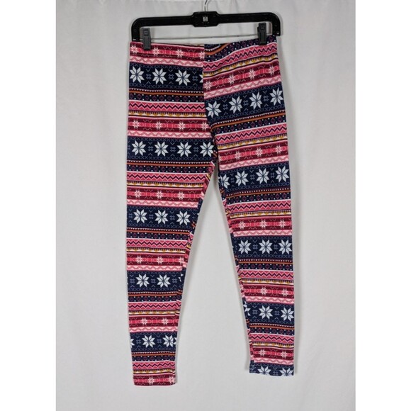 No Boundaries Leggings Juniors L 11 13 Fair Isle Fleece Warm Pull On Holiday - Picture 1 of 5